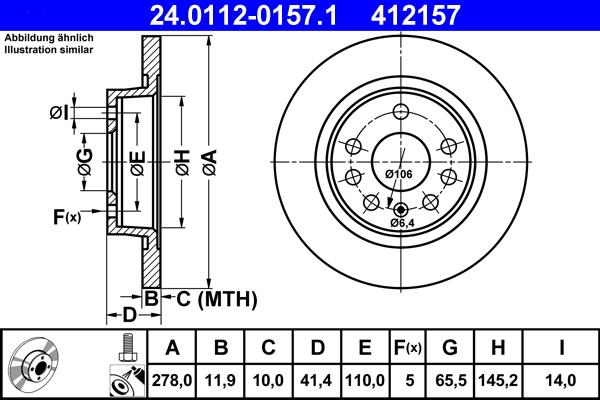 ATE 24.0112-0157.1 - Disc frana parts5.com