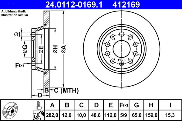 ATE 24.0112-0169.1 - Disc frana parts5.com