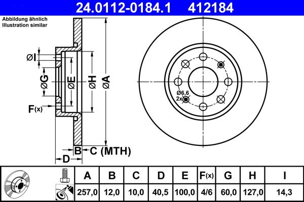 ATE 24.0112-0184.1 - Disco de freno parts5.com