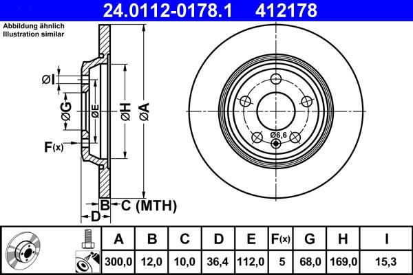 ATE 24.0112-0178.1 - Disc frana parts5.com