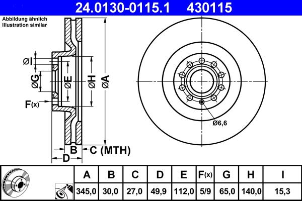 ATE 24.0130-0115.1 - Disc frana parts5.com