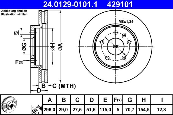 ATE 24.0129-0101.1 - Disc frana parts5.com