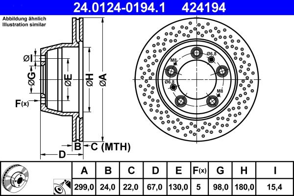 ATE 24.0124-0194.1 - Disc frana parts5.com