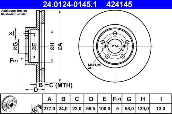 ATE 24.0124-0145.1 - Disc frana parts5.com