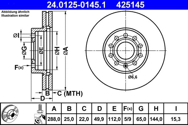 ATE 24.0125-0145.1 - Kočioni disk parts5.com