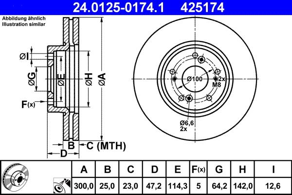 ATE 24.0125-0174.1 - Disc frana parts5.com