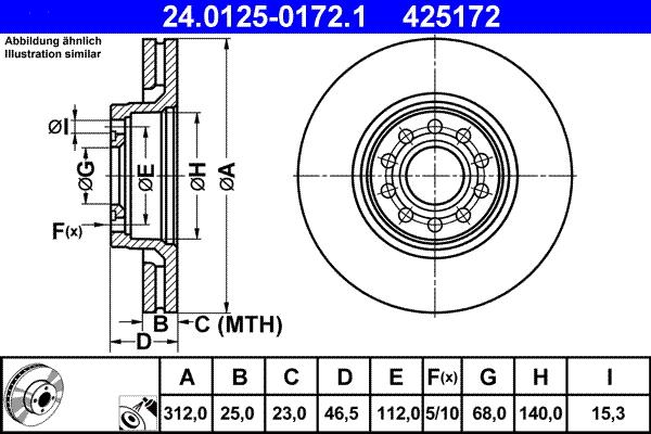 ATE 24.0125-0172.1 - Disc frana parts5.com