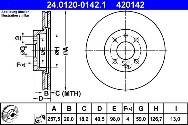 ATE 24.0120-0142.1 - Disc frana parts5.com