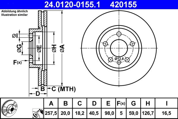 ATE 24.0120-0155.1 - Zavorni kolut parts5.com