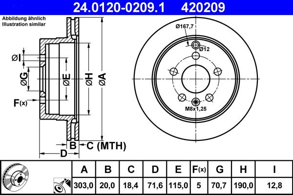 ATE 24.0120-0209.1 - Disc frana parts5.com