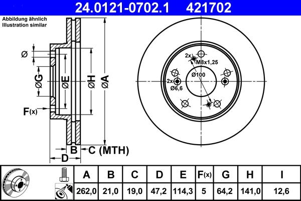 ATE 24.0121-0702.1 - Fren diski parts5.com