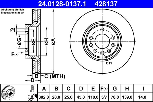 ATE 24.0128-0137.1 - Disc frana parts5.com