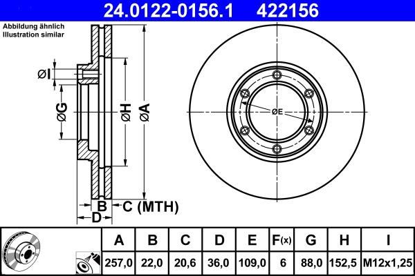 ATE 24.0122-0156.1 - Disc frana parts5.com