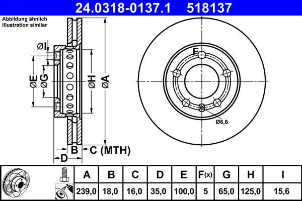 ATE 24.0318-0137.1 - Disc frana parts5.com