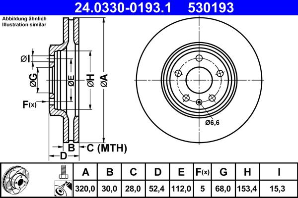 ATE 24.0330-0193.1 - Disc frana parts5.com