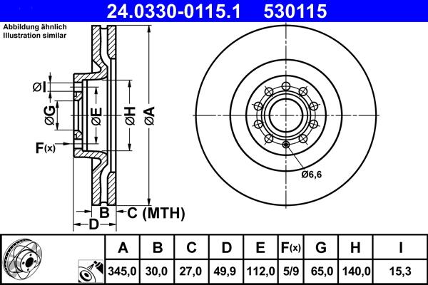 ATE 24.0330-0115.1 - Disc frana parts5.com