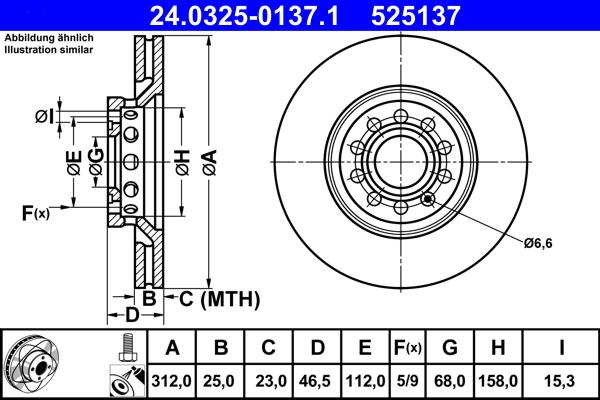 ATE 24.0325-0137.1 - Disc frana parts5.com