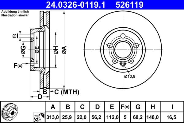 ATE 24.0326-0119.1 - Piduriketas parts5.com