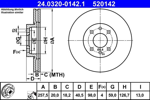 ATE 24.0320-0142.1 - Disc frana parts5.com