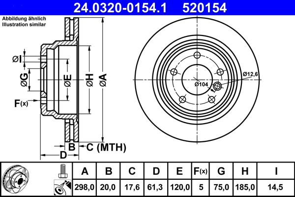 ATE 24.0320-0154.1 - Disc frana parts5.com