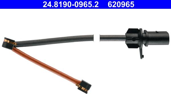 ATE 24.8190-0965.2 - Senzor de avertizare,uzura placute de frana parts5.com