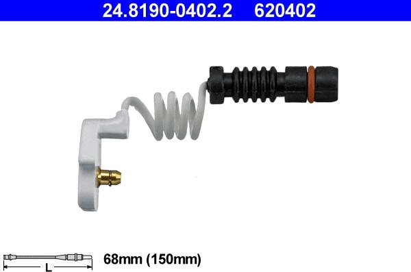 ATE 24.8190-0402.2 - Senzor de avertizare,uzura placute de frana parts5.com