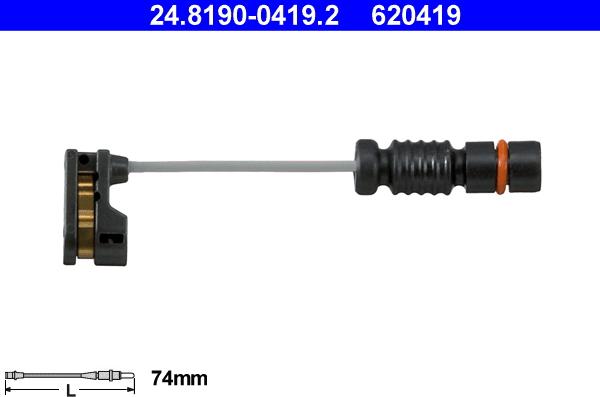 ATE 24.8190-0419.2 - Senzor de avertizare,uzura placute de frana parts5.com