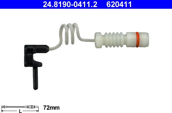 ATE 24.8190-0411.2 - Senzor de avertizare,uzura placute de frana parts5.com