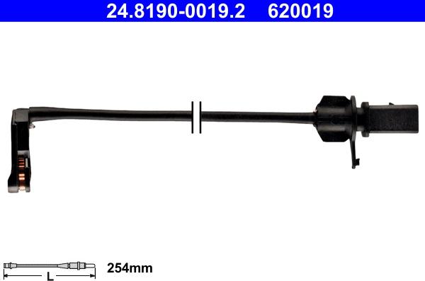 ATE 24.8190-0019.2 - Contact d'avertissement, usure des plaquettes de frein parts5.com