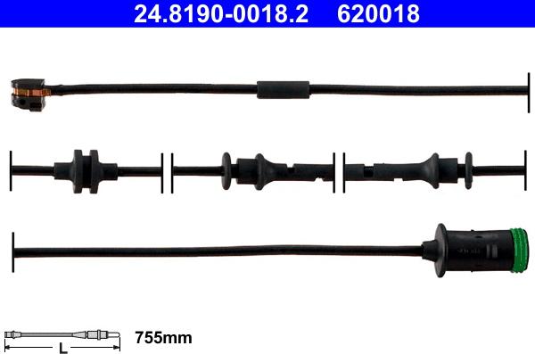 ATE 24.8190-0018.2 - Contacto de aviso, desgaste de los frenos parts5.com