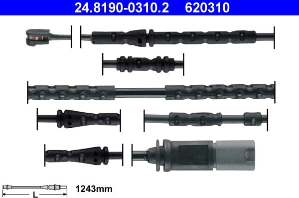 ATE 24.8190-0310.2 - Senzor de avertizare,uzura placute de frana parts5.com