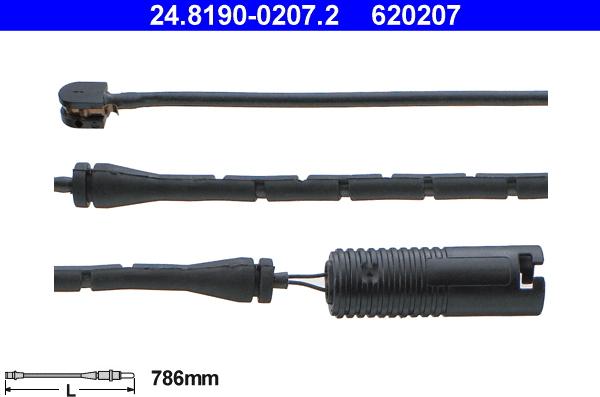 ATE 24.8190-0207.2 - Hoiatuskontakt, piduriklotsi kulumine parts5.com