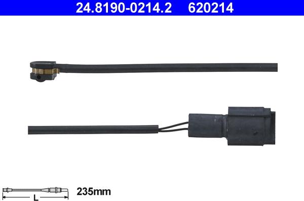 ATE 24.8190-0214.2 - Senzor de avertizare,uzura placute de frana parts5.com