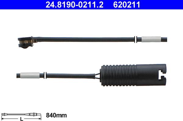 ATE 24.8190-0211.2 - Hoiatuskontakt, piduriklotsi kulumine parts5.com