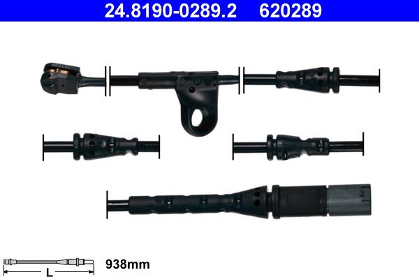 ATE 24.8190-0289.2 - Senzor de avertizare,uzura placute de frana parts5.com