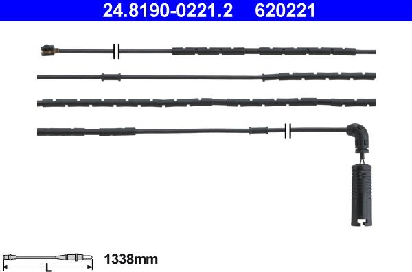 ATE 24.8190-0221.2 - Senzor de avertizare,uzura placute de frana parts5.com