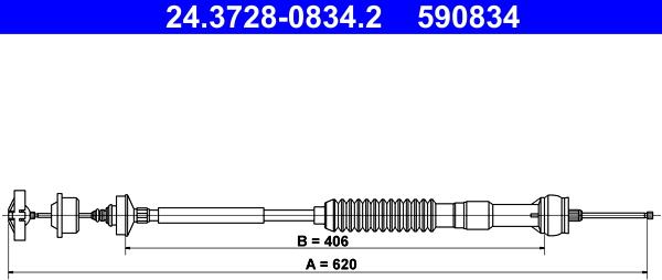 ATE 24.3728-0834.2 - Seilzug, Kupplungsbetätigung parts5.com