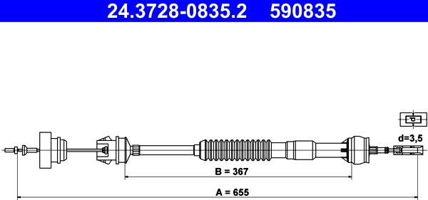 ATE 24.3728-0835.2 - Tross,sidurikasutus parts5.com