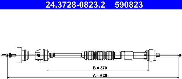 ATE 24.3728-0823.2 - Huzal, kuplungműködtetés parts5.com