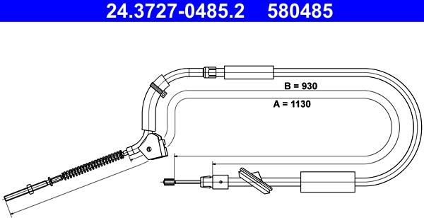 ATE 24.3727-0485.2 - Cable, parking brake parts5.com