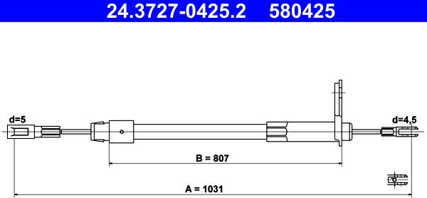 ATE 24.3727-0425.2 - Tel halat, el freni parts5.com