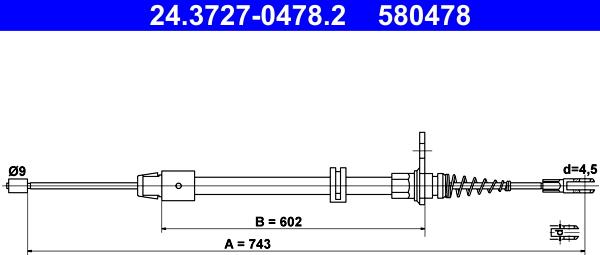 ATE 24.3727-0478.2 - Żażné lanko parkovacej brzdy parts5.com