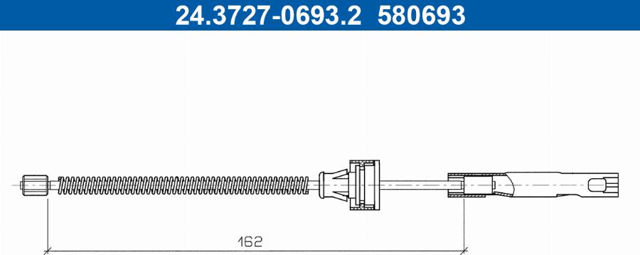 ATE 24.3727-0693.2 - Cablu, frana de parcare parts5.com