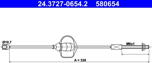 ATE 24.3727-0654.2 - Cable, parking brake parts5.com