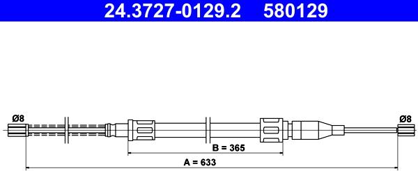 ATE 24.3727-0129.2 - Cablu, frana de parcare parts5.com