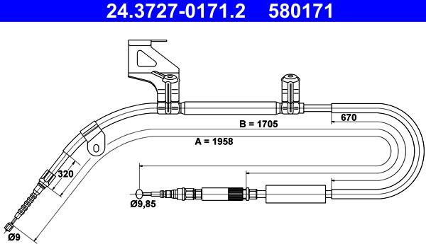 ATE 24.3727-0171.2 - Vaijeri, seisontajarru parts5.com