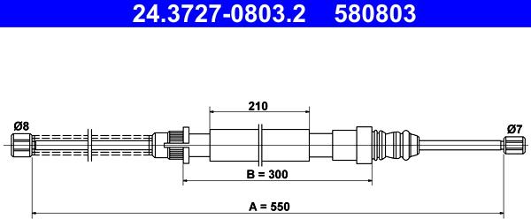 ATE 24.3727-0803.2 - Cablu, frana de parcare parts5.com