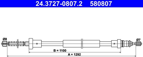 ATE 24.3727-0807.2 - Cable, parking brake parts5.com