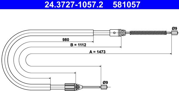 ATE 24.3727-1057.2 - Tel halat, el freni parts5.com