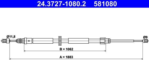 ATE 24.3727-1080.2 - Tažné lanko, parkovací brzda parts5.com